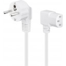 C&acirc;ble de raccordement pour appareils froids, coud&eacute; des deux c&ocirc;t&eacute;s, 2 m, blanc