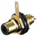 Prise femelle Cinch pour un montage sur bo&icirc;tier avec isolation et raccord &agrave; souder