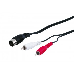Adaptateur de C&acirc;ble Audio, DIN Femelle vers RCA M&acirc;le St&eacute;r&eacute;o